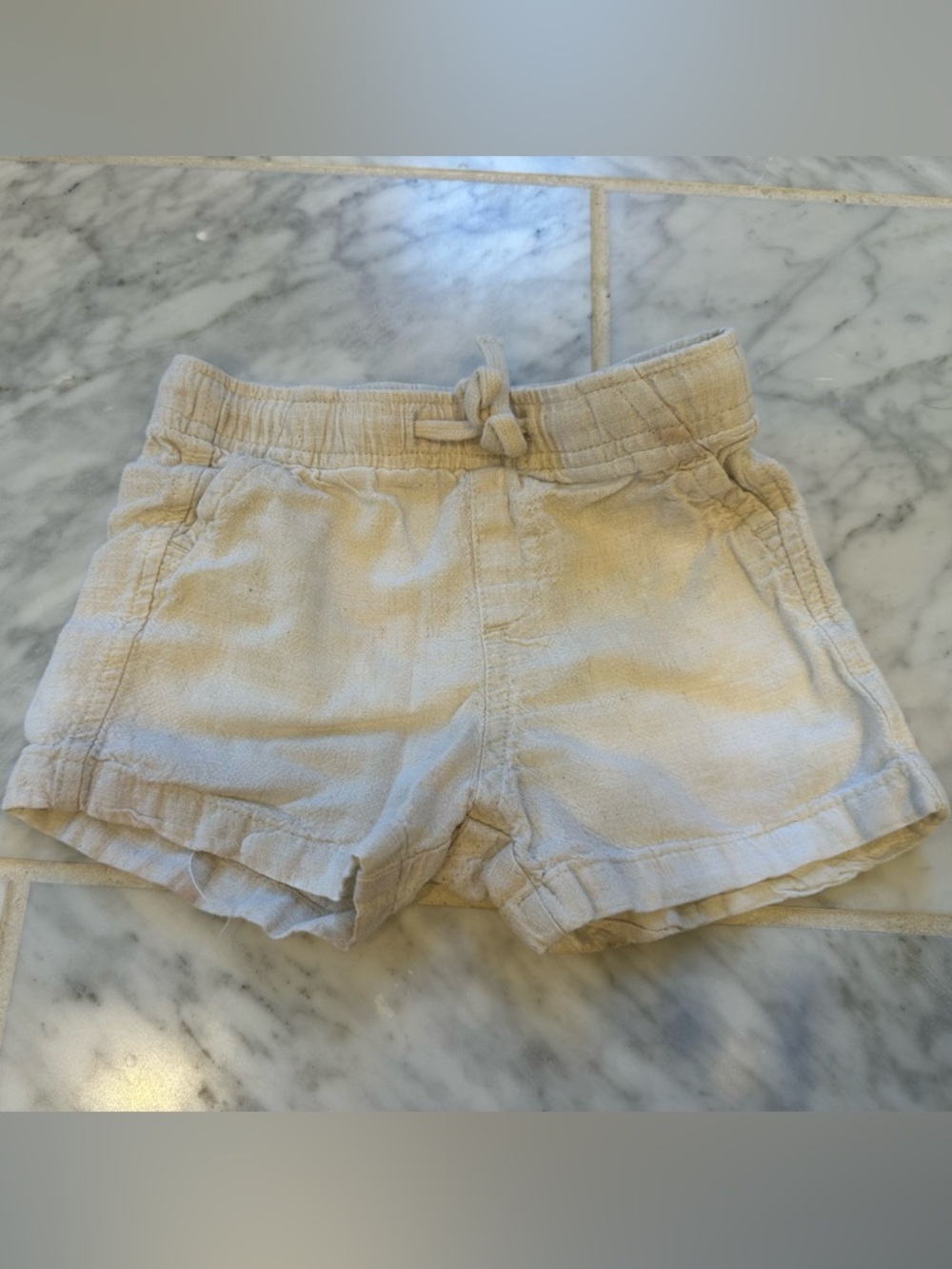 Baby Neutral Linen Shorts